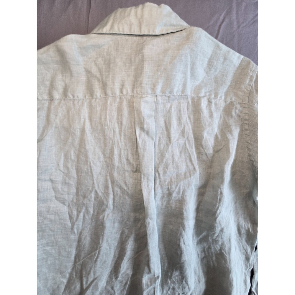 Muji Mint Green Shirt Layering Linen Minimalist Quiet Luxury Old Money Size M - Picture 4 of 16